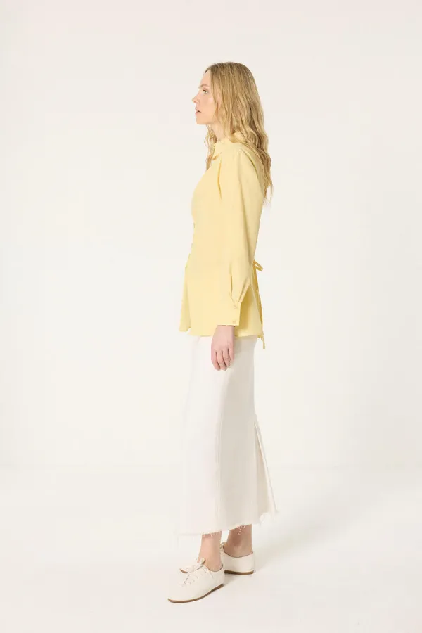 DÜĞME DETAYLI POPLIN GÖMLEK