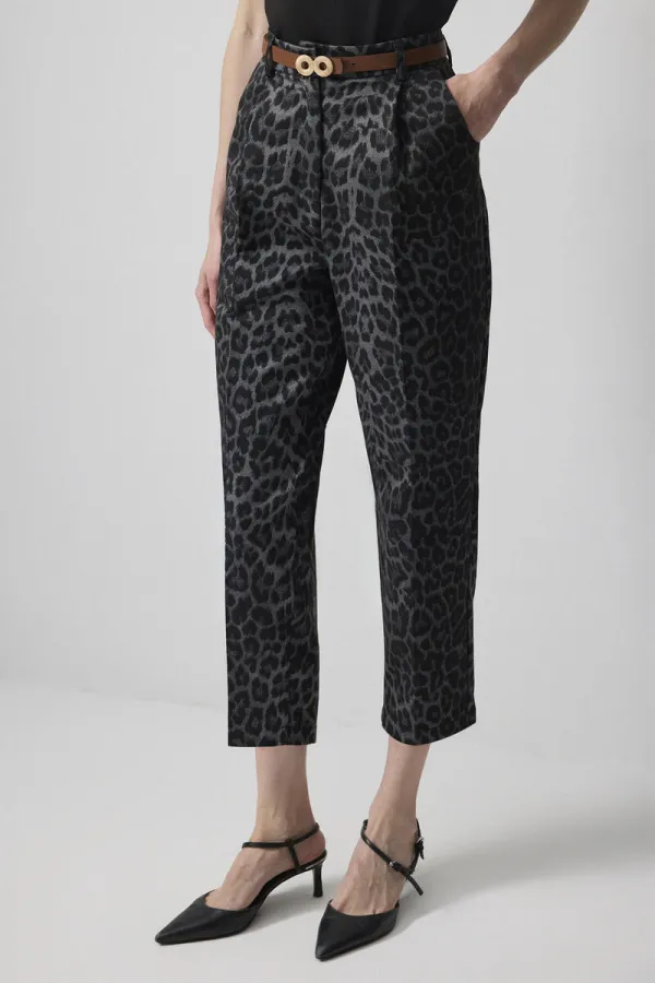 LEOPAR DESENLİ HAVUÇ PANTOLON