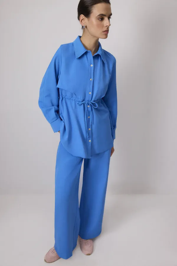 LINEN TEXTURED SHIRT AND TROUSER SET