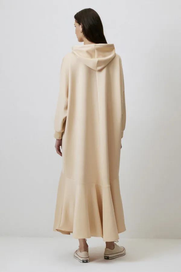 HOODED OVERSIZE SCUBA DRESS