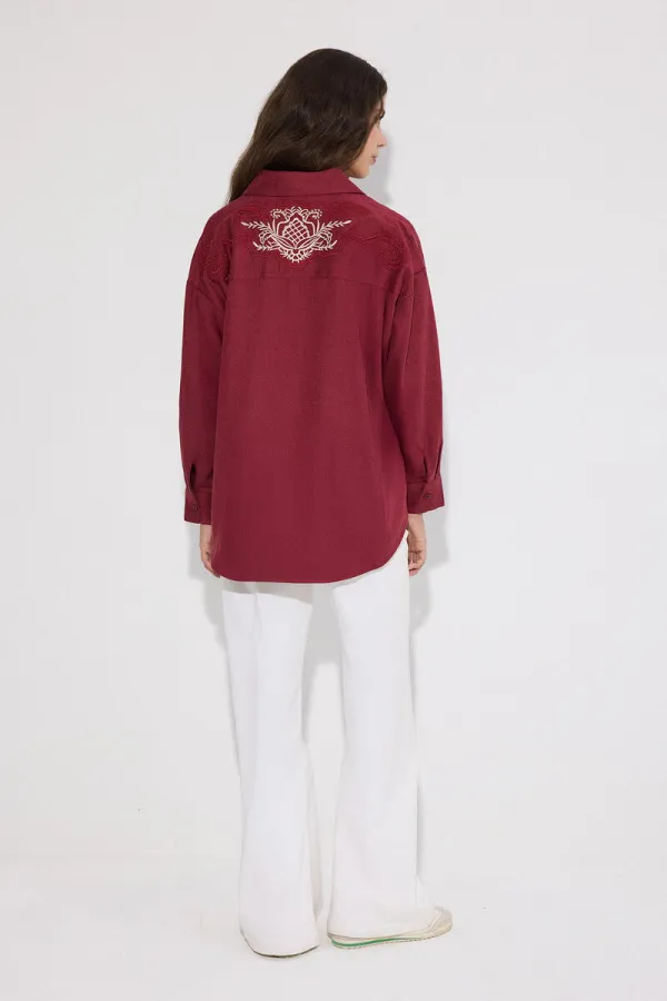 NAKIŞLI KETEN GÖMLEK