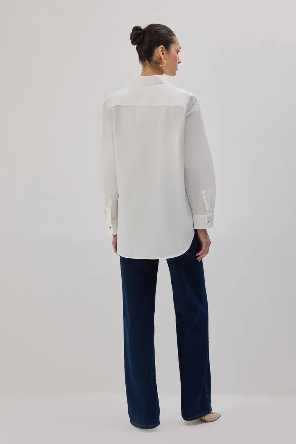POPLIN SHIRT WITH METAL ACCESSORIES