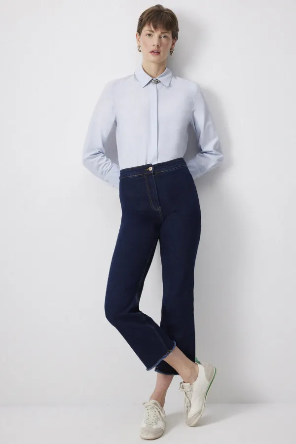 PAÇASI PÜSKÜLLÜ DENİM PANTOLON