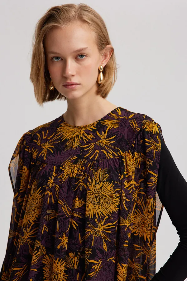 DESENLİ ŞİFON ELBİSE