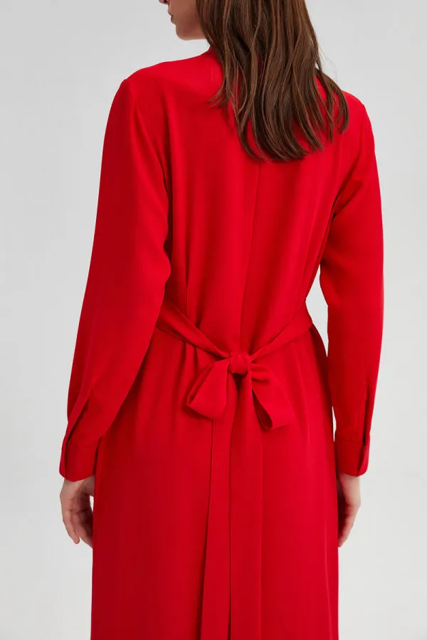 BELTED CREPE DRESS BELTED CREPE DRESS