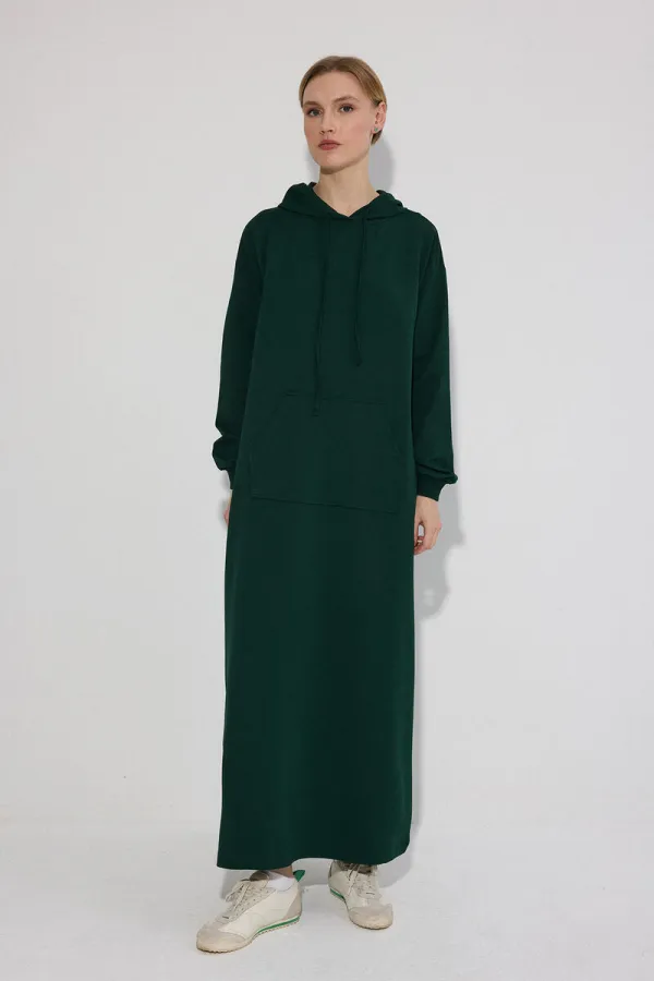 HOODED KNITTED DRESS