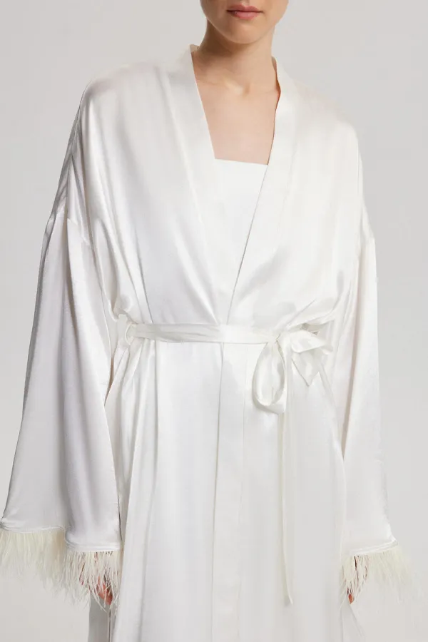 OTRİŞ DETAYLI SATEN BRIDE KİMONO