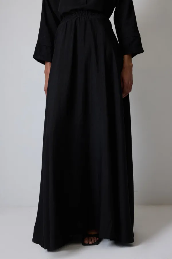 LINEN TEXTURED SHIRT AND SKIRT SET LINEN TEXTURED SHIRT AND SKIRT SET