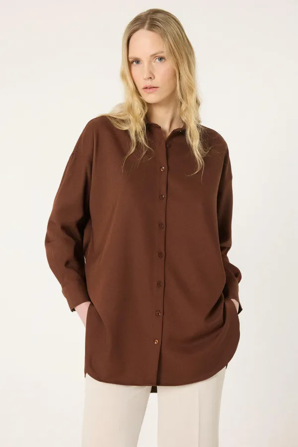 OVERSİZE KREP GÖMLEK