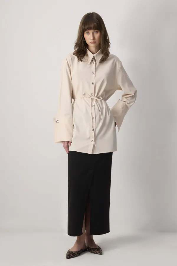 WIDE-CUFFS VISCOSE SHIRT