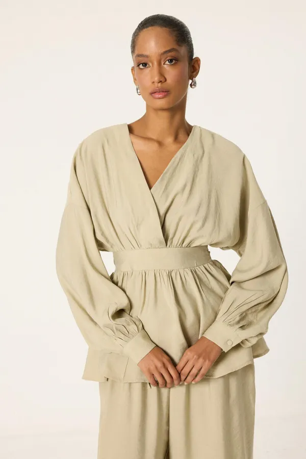 PEPLUM TUNIC AND SHALWARS PANTS 2-PIECE SET