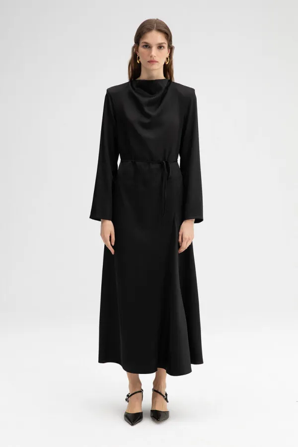 BELTED SATIN DRESS BELTED SATIN DRESS