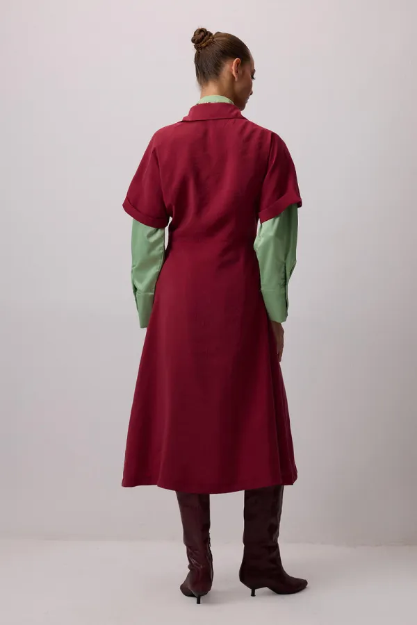 KISA KOLLU MODAL GÖMLEK ELBİSE