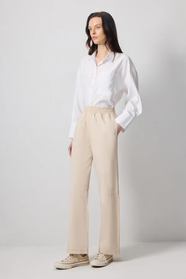 BELİ LASTİKLİ BOL PAÇA PANTOLON