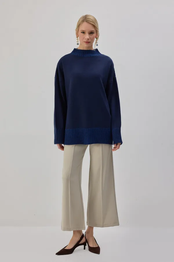 CONTRASTING COLORS KNITTED TUNIC