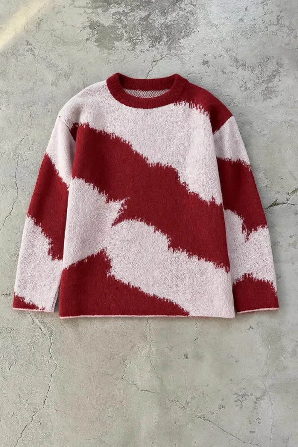 ABSTRACT DESENLİ TRİKO KAZAK