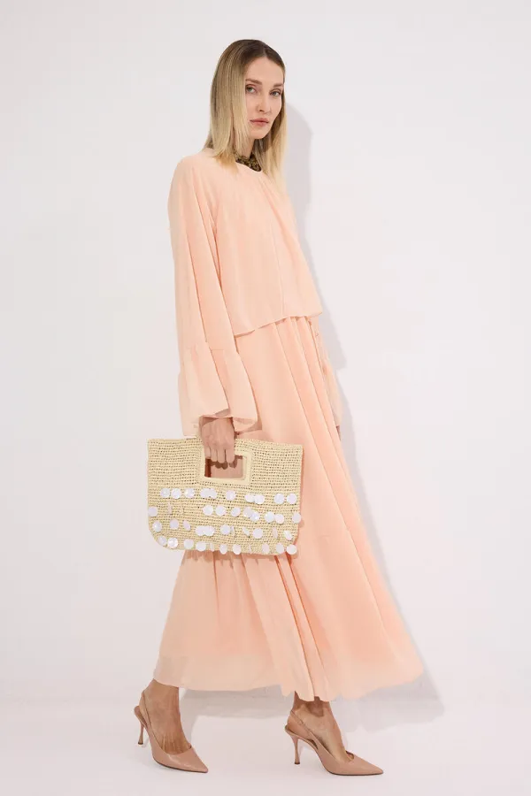 ROBE EN CHIFFON À VOLANTS