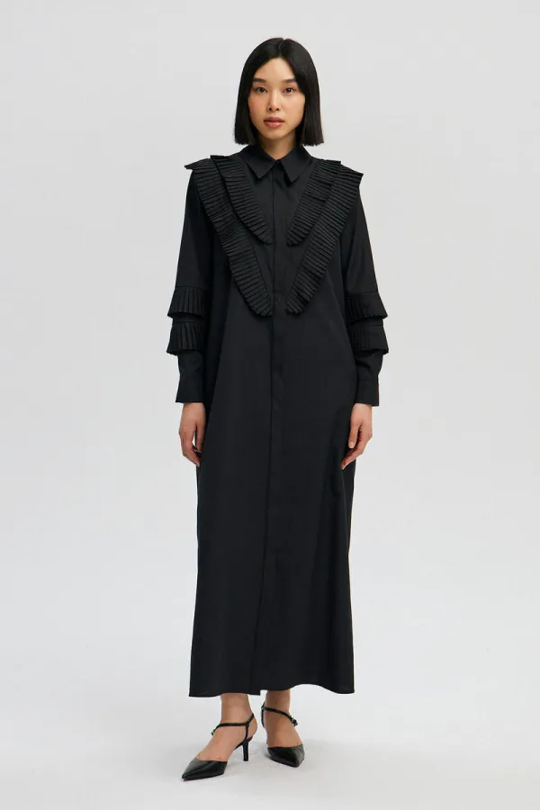 PLEATED SHIRT DRESS PLEATED SHIRT DRESS