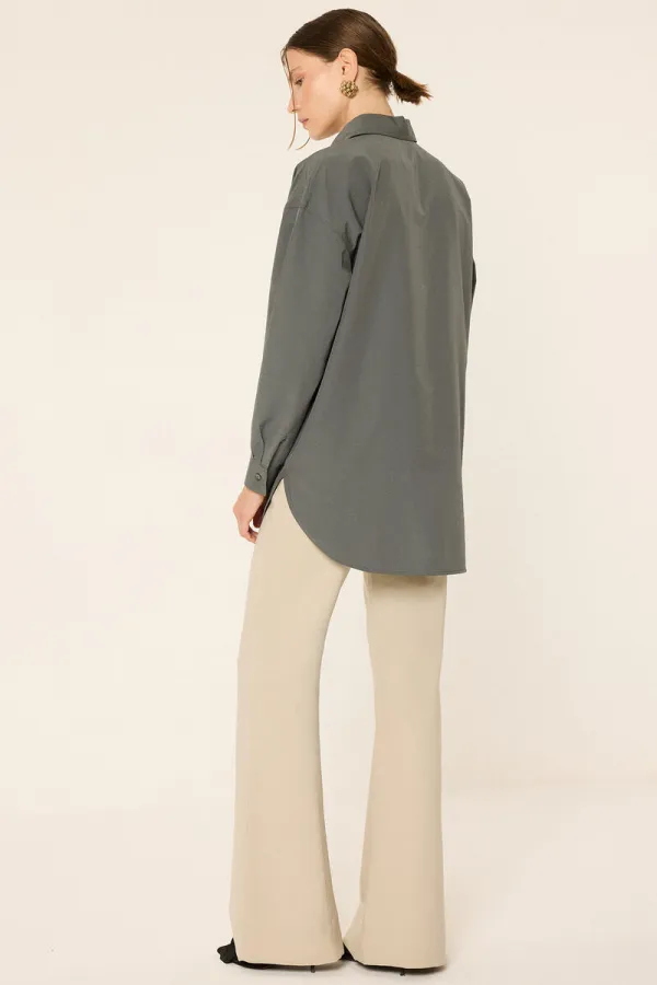 CHEMISE EN POPLIN COUPE SURDIMENSIONNÉE