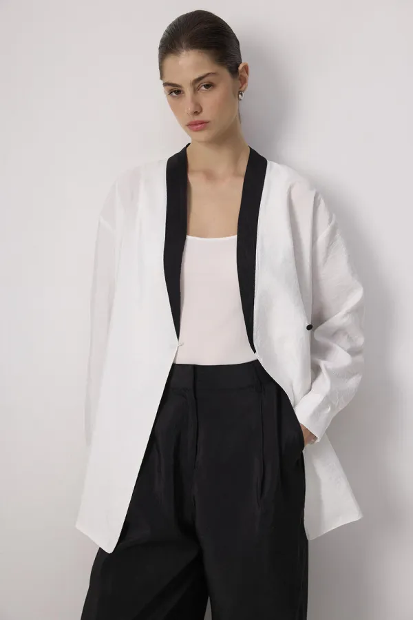CROSS-BREASTED BREAST KIMONO