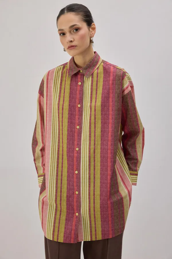 ÇİZGİLİ UZUN GÖMLEK