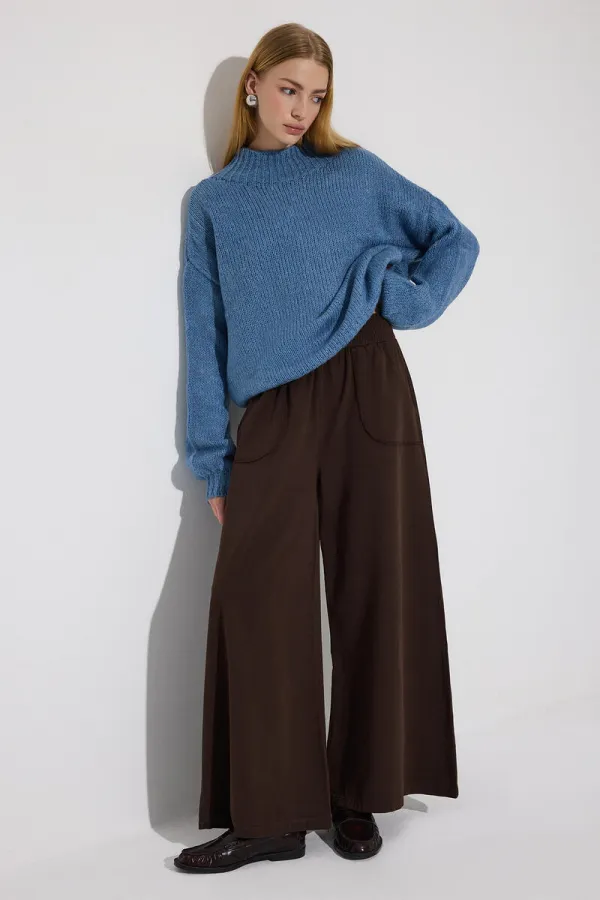 BELİ LASTİKLİ CEPLİ GABARDİN PANTOLON