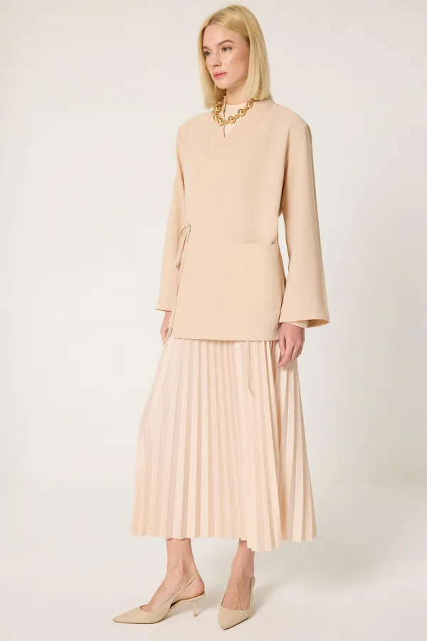 KRUVAZE BAĞLAMALI KİMONO