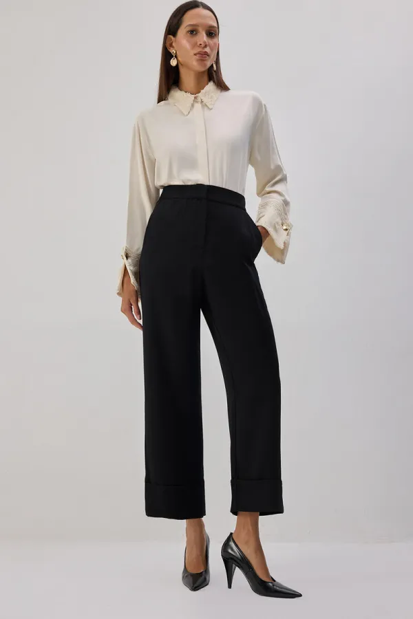 YÜKSEK BEL DUBLE PAÇA PANTOLON