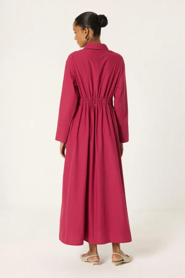 KORSAJ BEL GÖMLEK YAKA ELBİSE