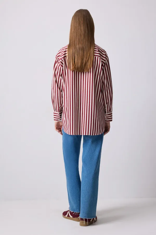 CHEMISE SURDIMENSIONNÉE À RAYURES ÉPAISSES