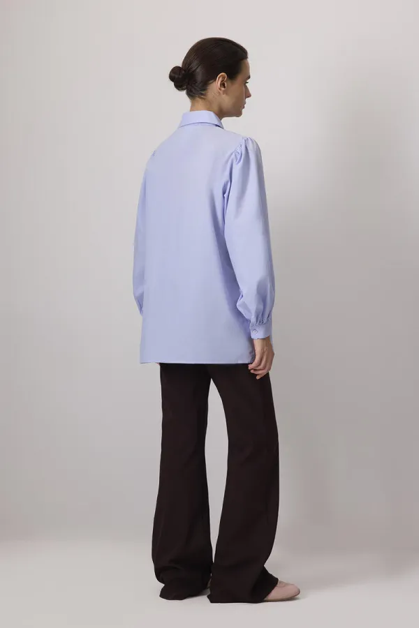 100% COTTON SHIRT WITH ROSE DETAIL