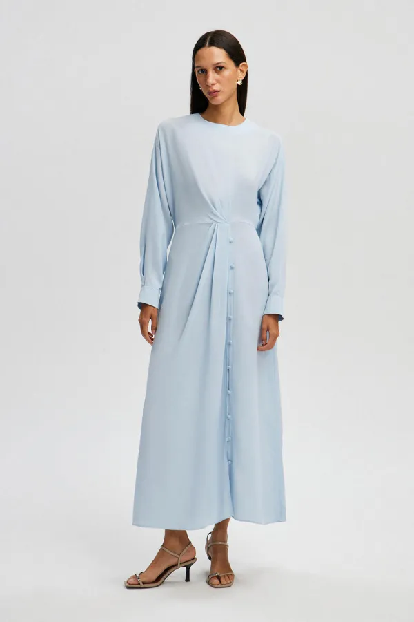 ROBE EN VISCOSE À BOUTONS