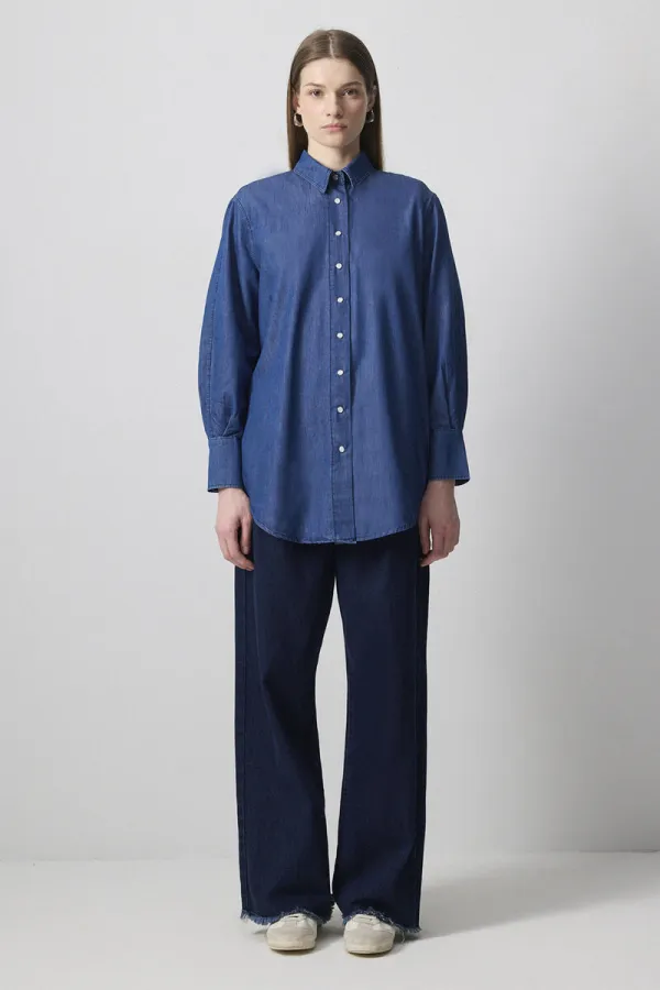 CHEMISE EFFET DENIM