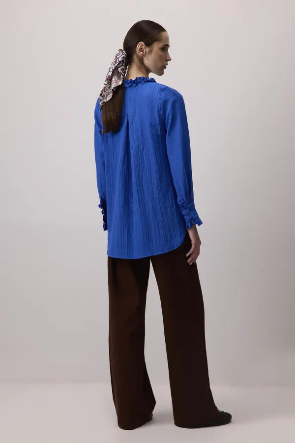 V YAKA FIRFIRLI GÖMLEK