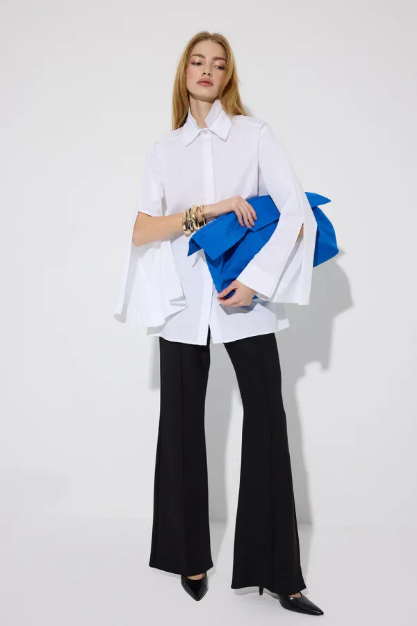 DOUBLE COLLAR SLEEVE ZIPPERED SHIRT DOUBLE COLLAR SLEEVE ZIPPERED SHIRT