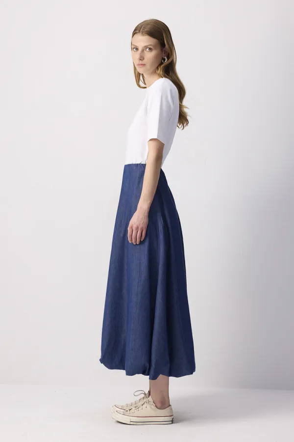 DENİM EFEKTLİ BALON ETEK