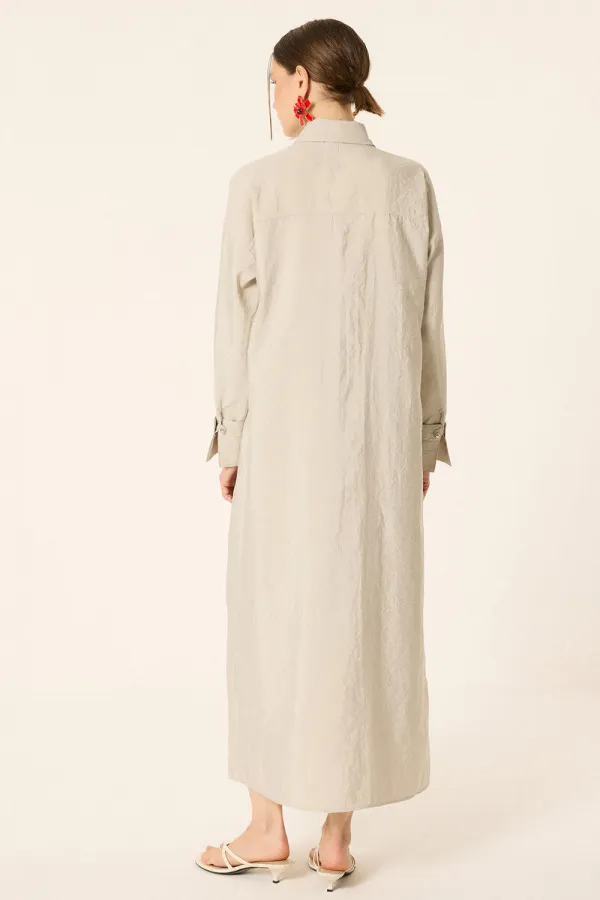 ROBE CUPRA À BOUTONS DORÉS