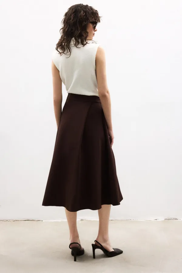 PLEATED BELTED SKIRT