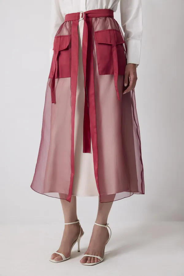 JUPE EN ORGANZA AVEC POCHES DÉTAILLÉES