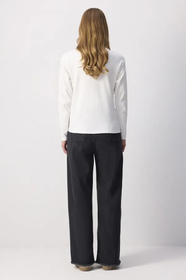 T-SHIRT 100% COTON À COL RIBANA