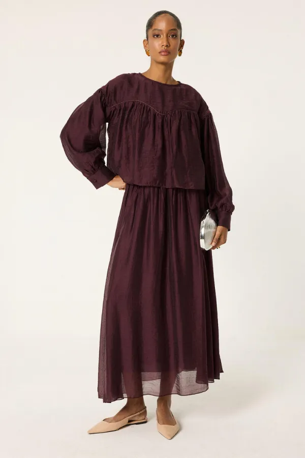 SKIRT SET WITH PIPING DETAIL