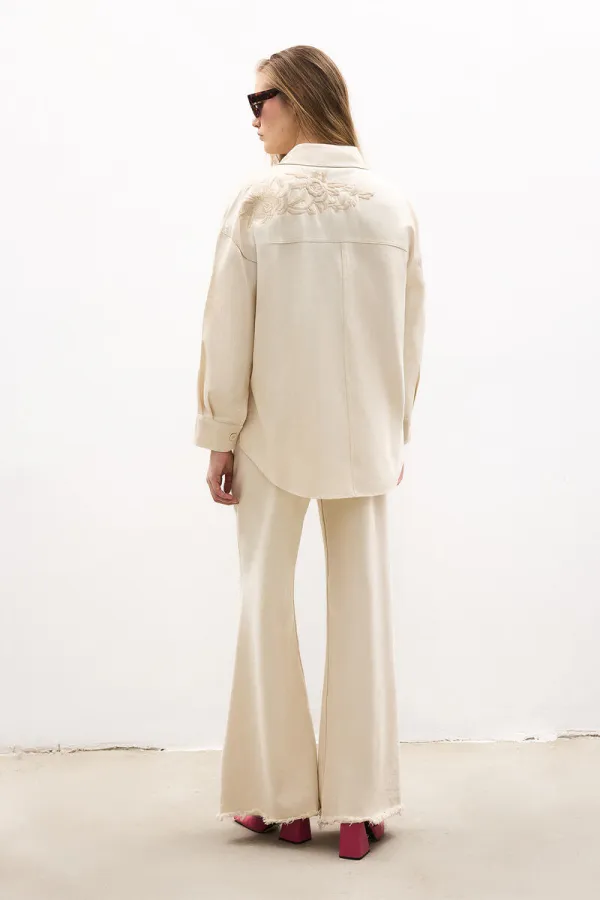 EMBROIDERED GABARDINE SHIRT - JACKET EMBROIDERED GABARDINE SHIRT - JACKET