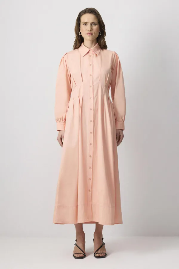 100% COTTON CONTRAST STITCHED SHIRT DRESS 100% COTTON CONTRAST STITCHED SHIRT DRESS