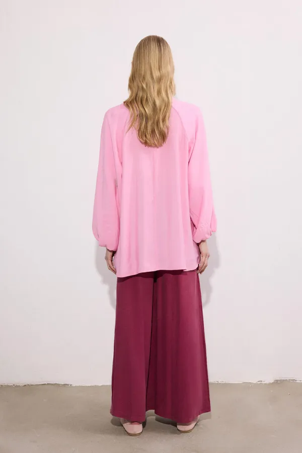 Balloon Sleeve Bicycle Collar Tunic