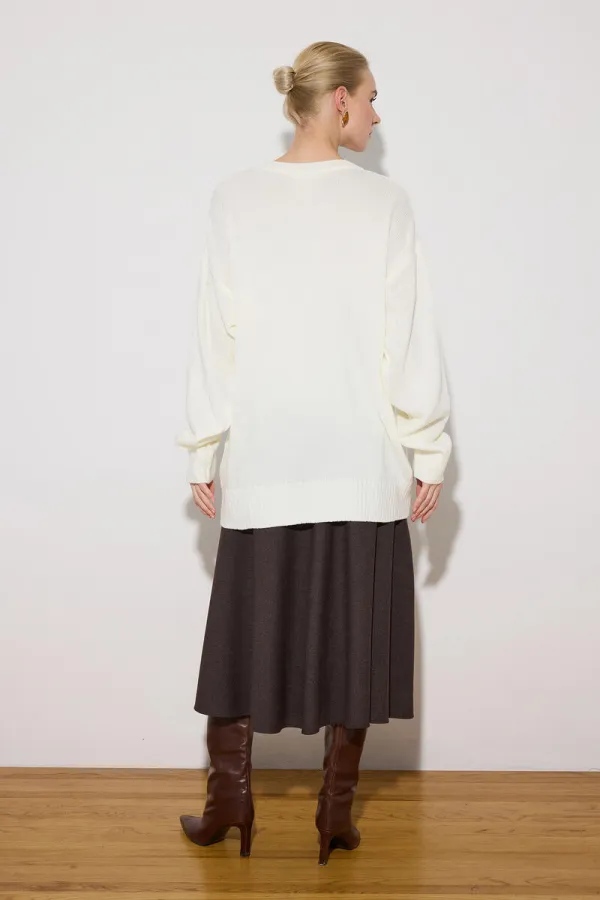 ÇİÇEK NAKIŞLI TRİKO TUNİK