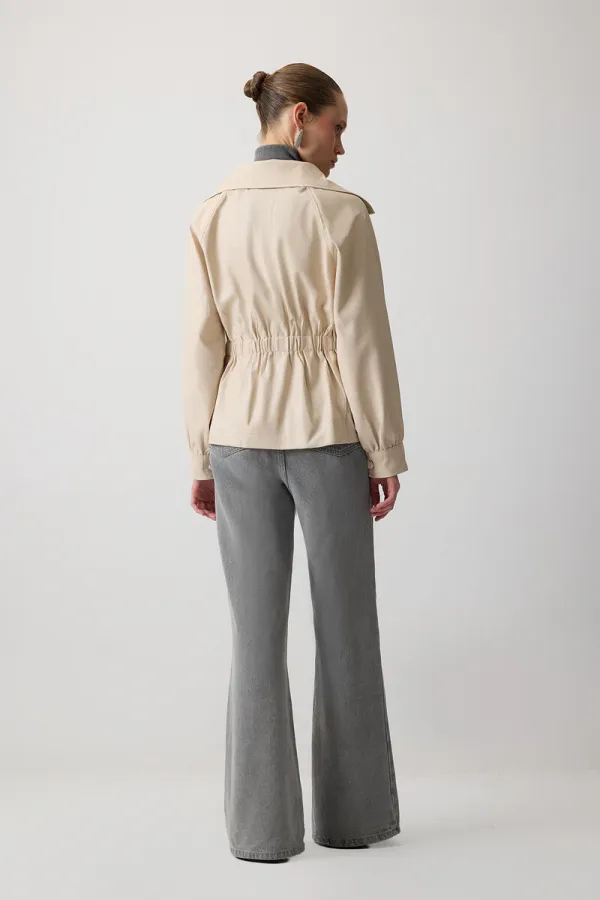 VESTE CROISÉE AVEC TAILLE ÉLASTIQUE