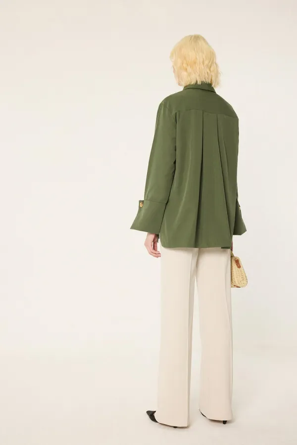 CHEMISE EN POPLIN À POIGNETS LARGES