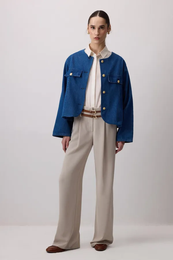 ÇİFT KEMERLİ KREP PANTOLON