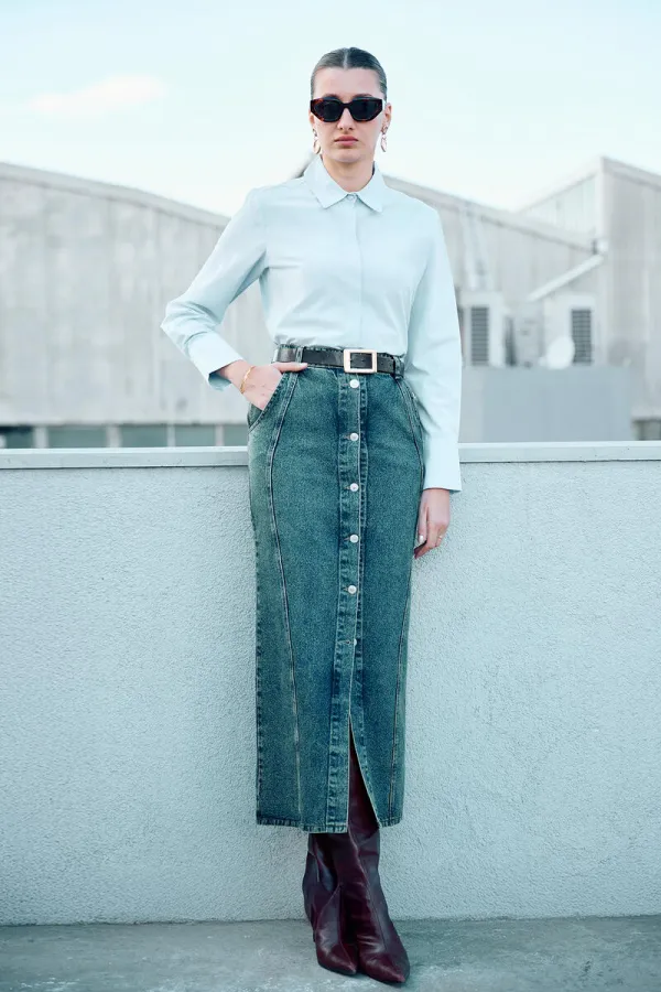 SNAP-BUTTON SHIRT BODYSUIT