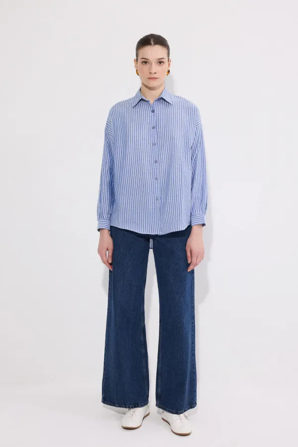 ÇİZGİLİ OVERSIZE GÖMLEK